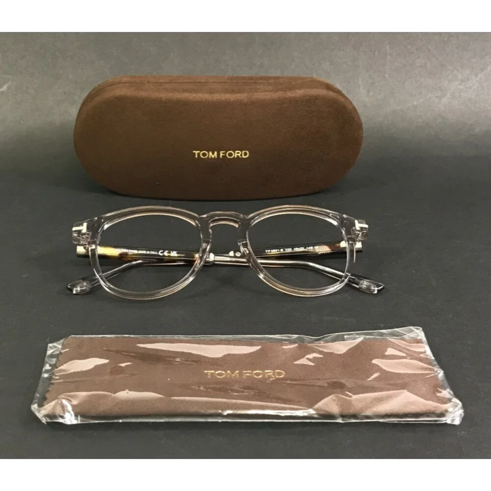 Tom Ford Eyeglasses Frames TF5891-B 020 Gray Tortoise Square Full Rim 49-20-145